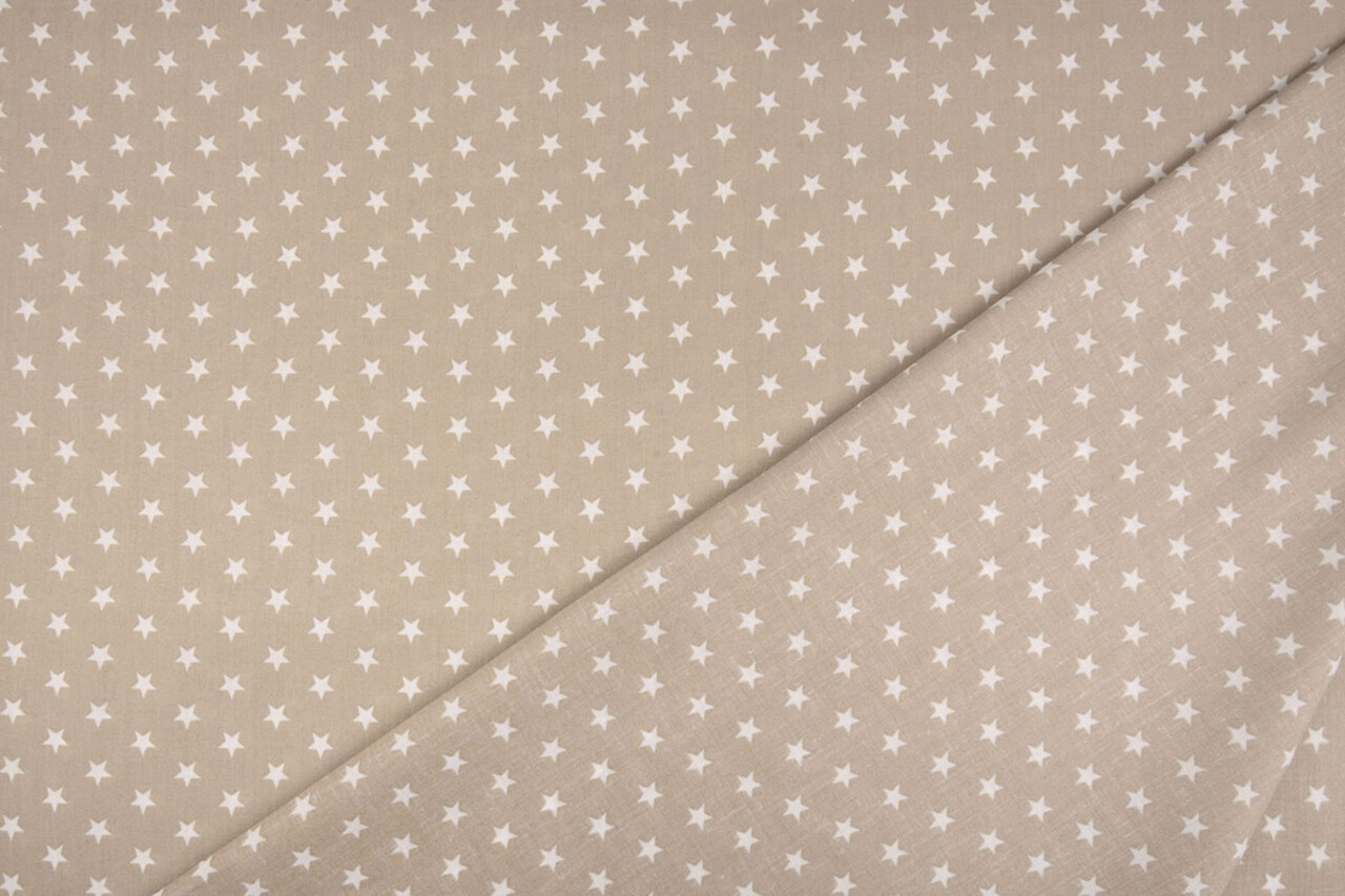 Oeko-Tex®  Poplin Petit Stars Light Taupe Oeko-Tex®  Poplin Petit Stars Light Taupe