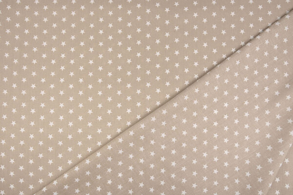Oeko-Tex® Popeline Petit Étoiles Taupe Clair Oeko-Tex® Popeline Petit Étoiles Taupe Clair