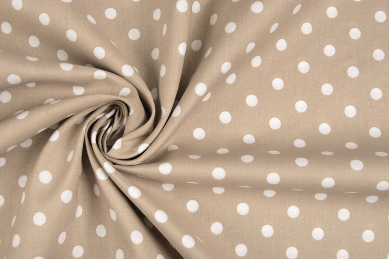 Oeko-Tex®  Poplin Dots Licht Taupe