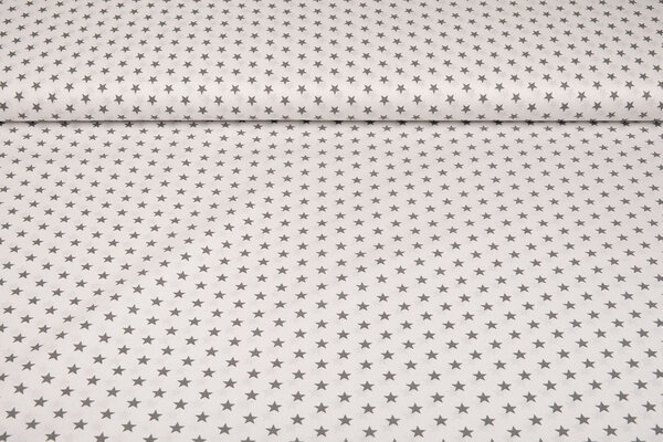 Oeko-Tex® Popeline Petit Étoiles Blanc Gris Oeko-Tex® Popeline Petit Étoiles Blanc Gris
