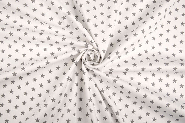 Oeko-Tex® Popeline Petit Stelle Bianco Grigio Oeko-Tex® Popeline Petit Stelle Bianco Grigio