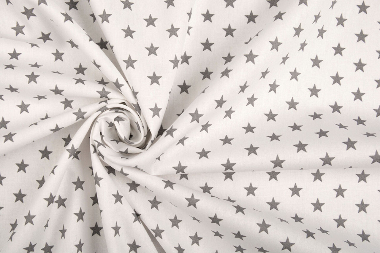 Oeko-Tex® Popelina Petit Estrellas Blanco Gris Oeko-Tex® Popelina Petit Estrellas Blanco Gris
