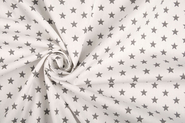 Oeko-Tex® Popeline Petit Stelle Bianco Grigio Oeko-Tex® Popeline Petit Stelle Bianco Grigio
