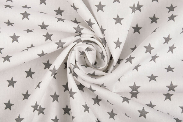 Oeko-Tex® Popeline Petit Stelle Bianco Grigio Oeko-Tex® Popeline Petit Stelle Bianco Grigio