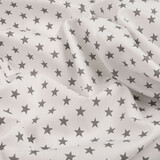 Oeko-Tex®  Popeline Petit Étoiles Blanc Gris