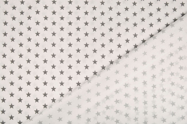 Oeko-Tex®  Poplin Petit Stars White Grey Oeko-Tex®  Poplin Petit Stars White Grey