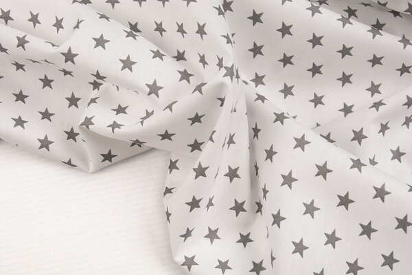 Oeko-Tex® Popeline Petit Stelle Bianco Grigio Oeko-Tex® Popeline Petit Stelle Bianco Grigio