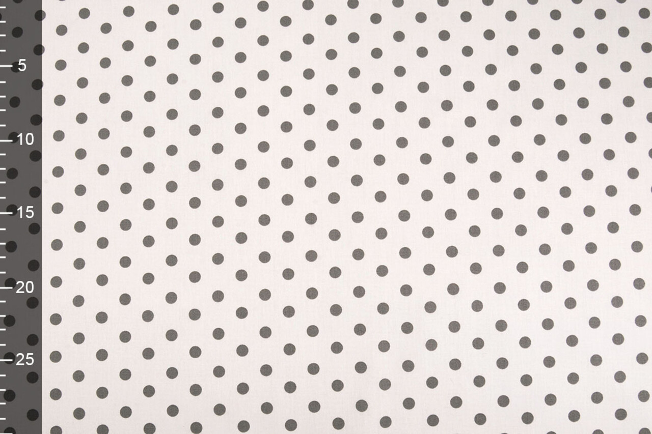 Oeko-Tex®  Poplin Dots White Grey