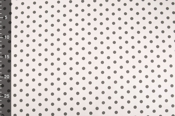 Oeko-Tex®  Popeline Dots Weiß Grau Oeko-Tex®  Popeline Dots Weiß Grau