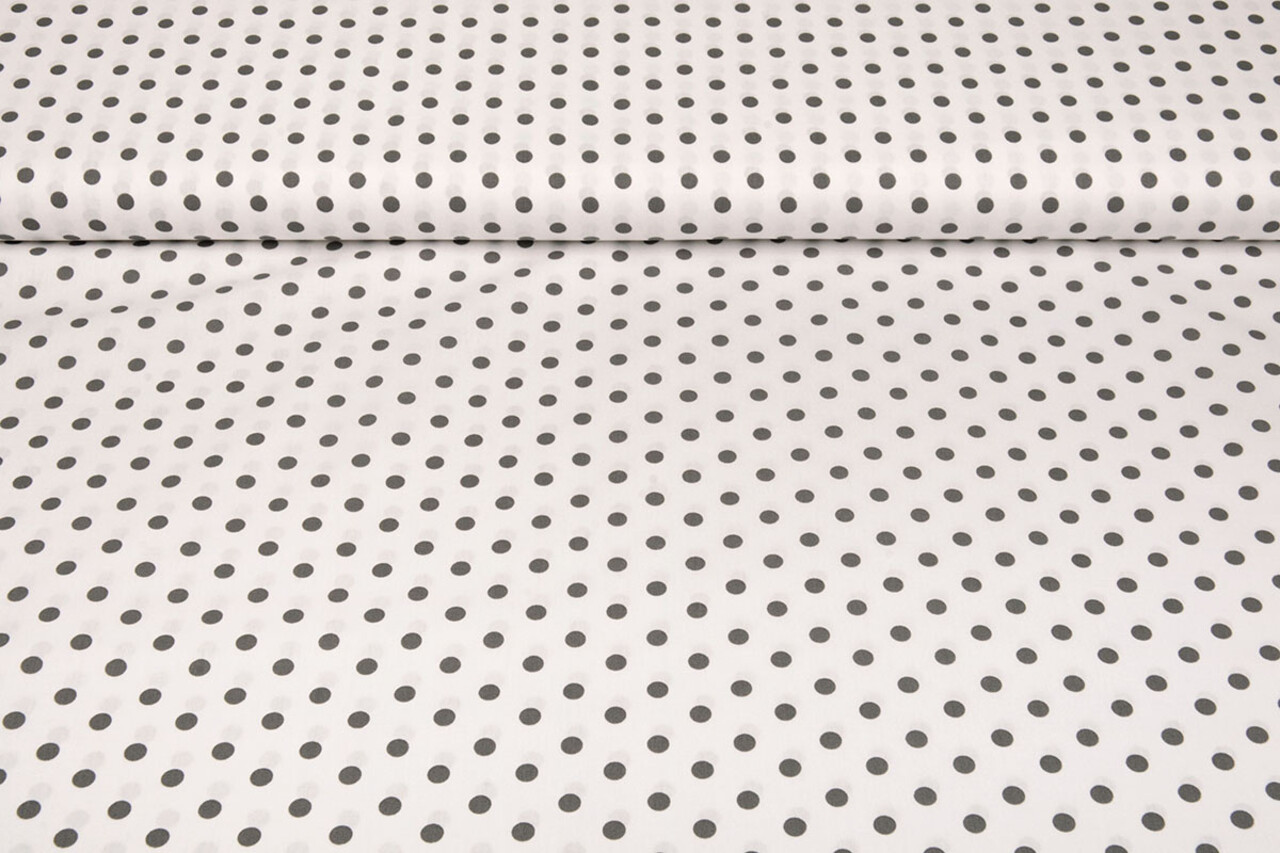 Oeko-Tex®  Poplin Dots White Grey