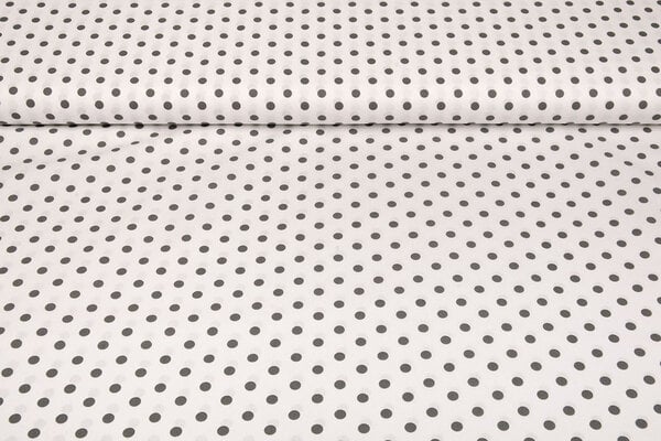 Oeko-Tex® Popelina Puntos Blanco Gris Oeko-Tex® Popelina Puntos Blanco Gris