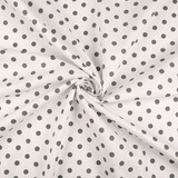 Oeko-Tex®  Poplin Dots Wit Grijs