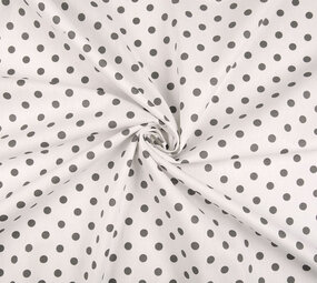 Oeko-Tex®  Popeline Dots Weiß Grau