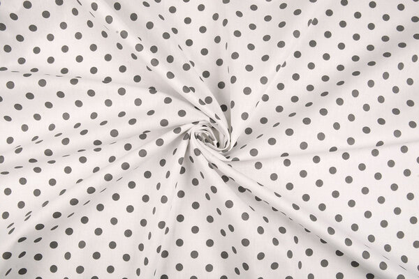 Oeko-Tex®  Poplin Dots White Grey
