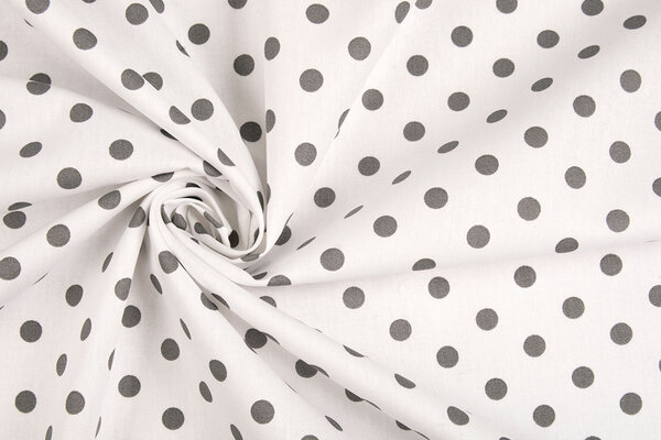 Oeko-Tex®  Poplin Dots Wit Grijs