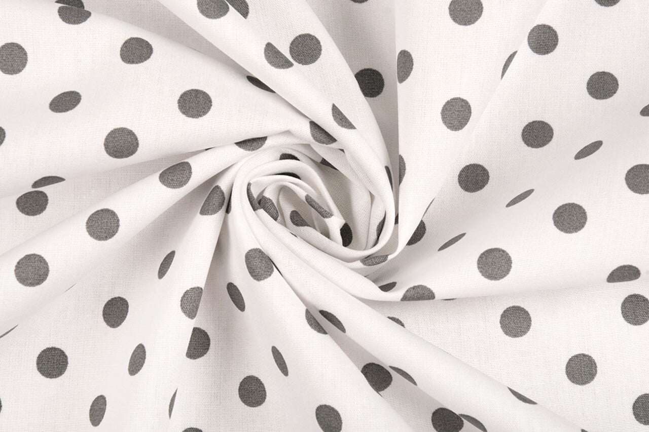 Oeko-Tex® Popelina Puntos Blanco Gris Oeko-Tex® Popelina Puntos Blanco Gris