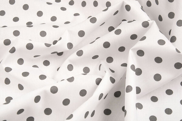 Oeko-Tex®  Poplin Dots White Grey