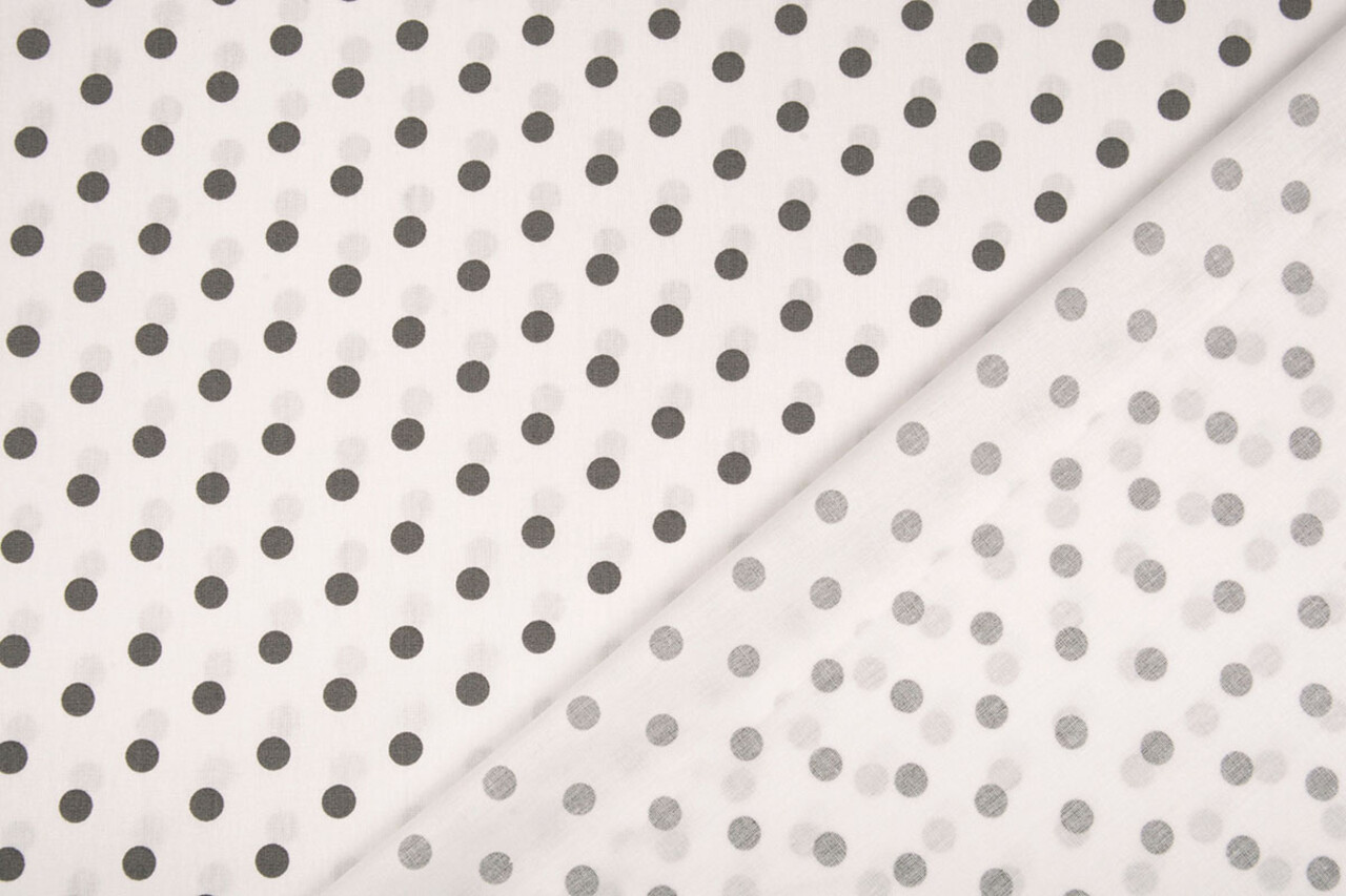Oeko-Tex®  Poplin Dots Wit Grijs