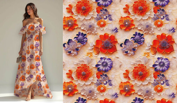 100% Viskose Zymora  Blumen 100% Viskose Zymora  Blumen