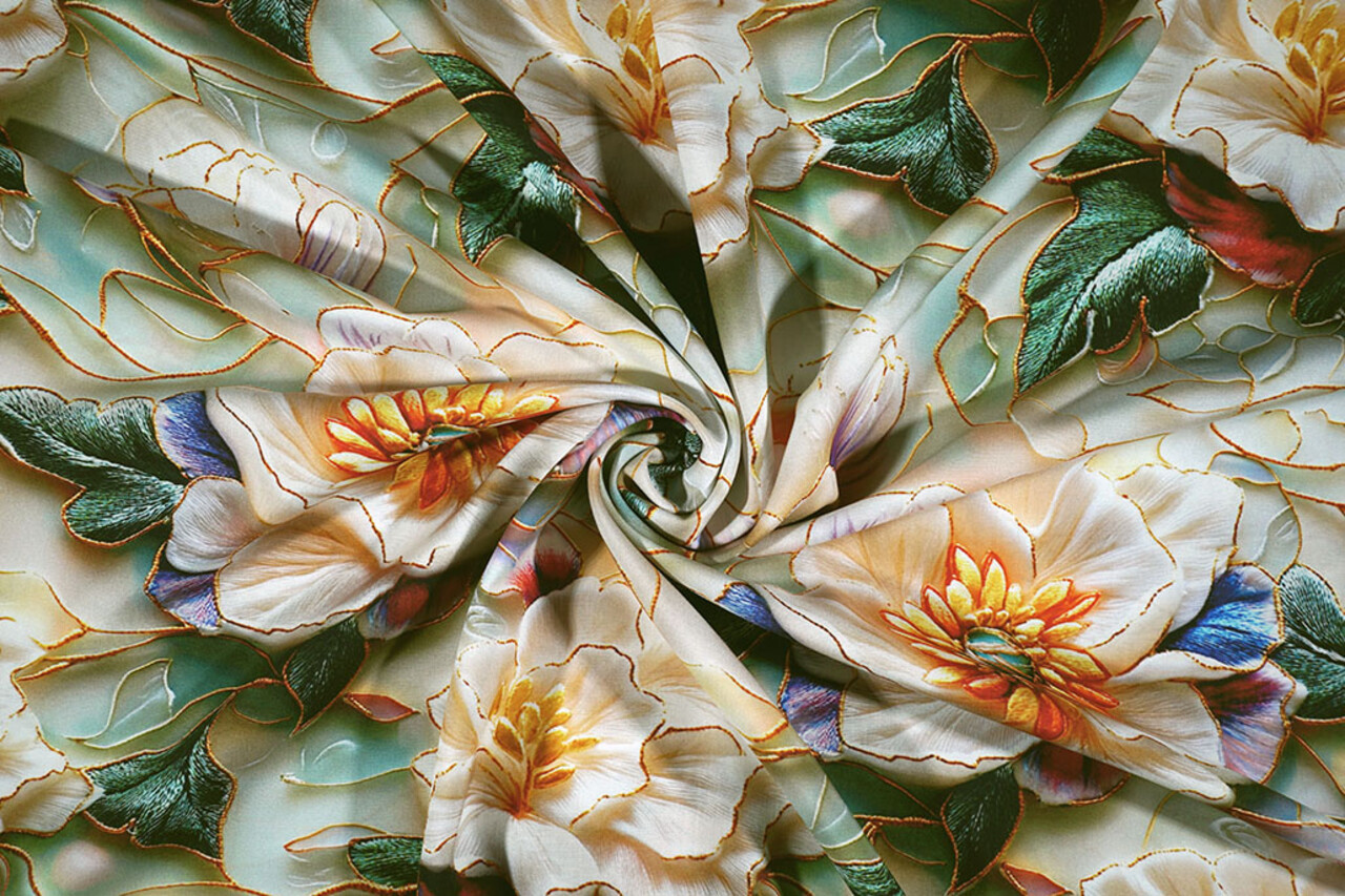 100% Viscose Novella Bloemen 100% Viscose Novella Bloemen