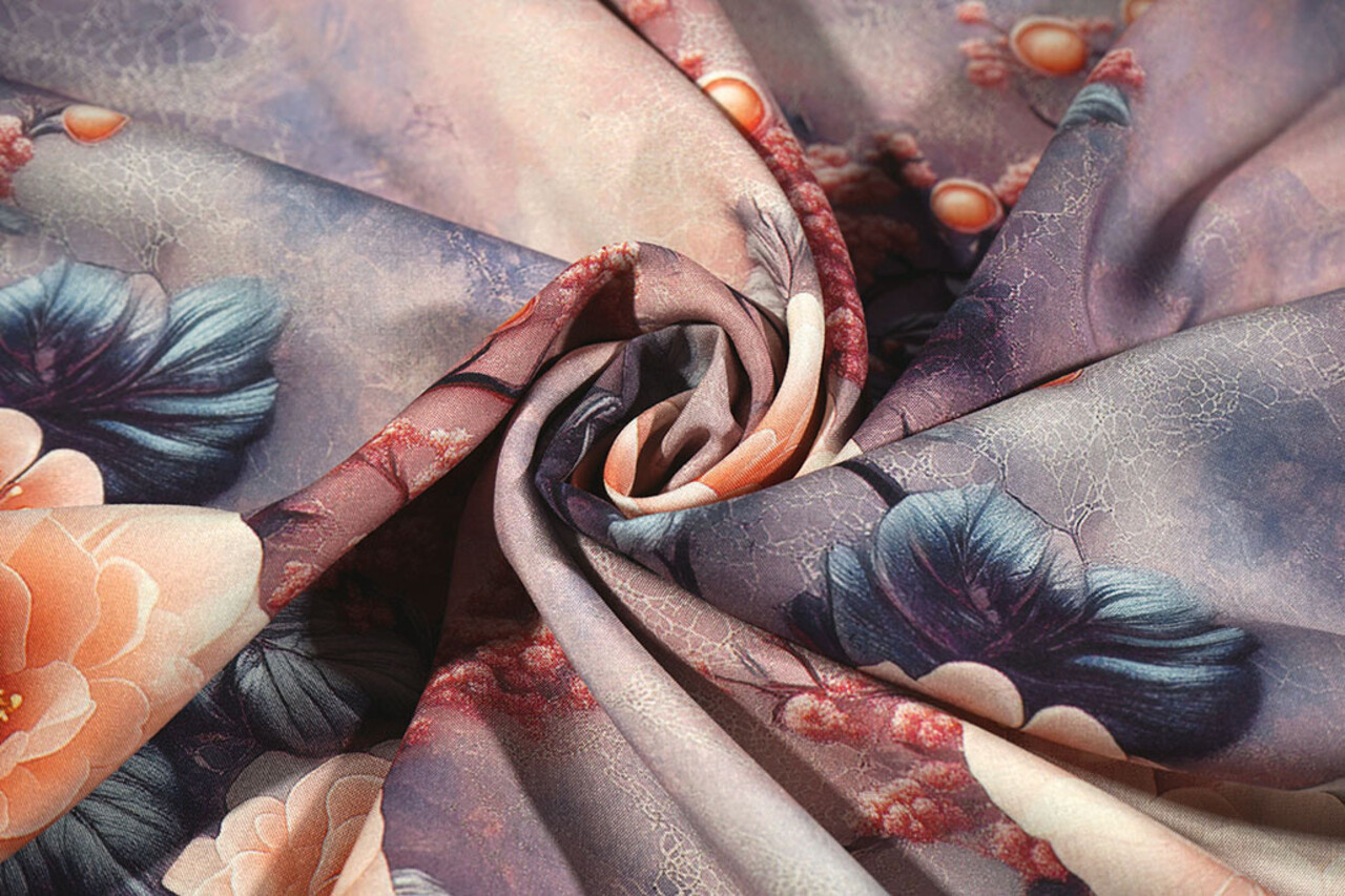 100% Viscose Mysteria Bloemen 100% Viscose Mysteria Bloemen