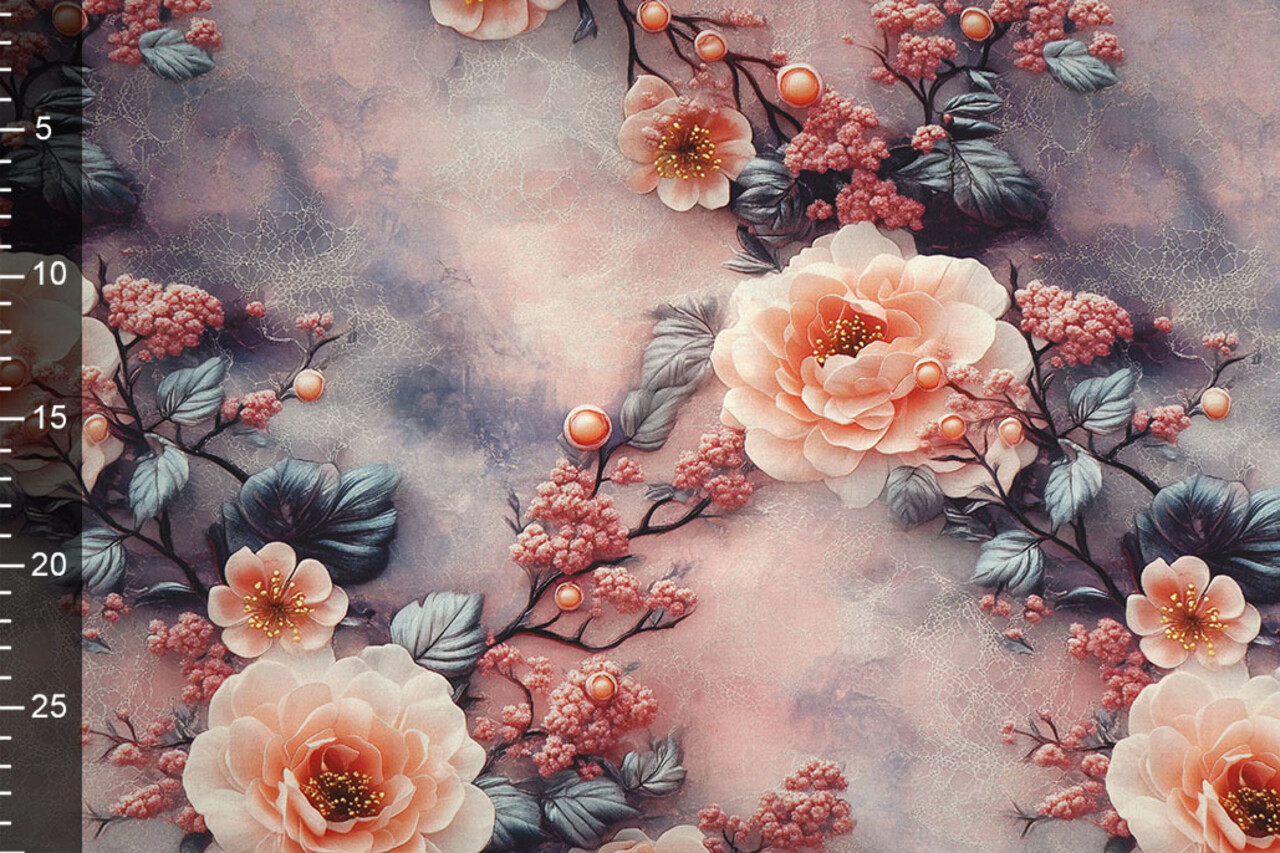 100% Viscose Mysteria Bloemen 100% Viscose Mysteria Bloemen