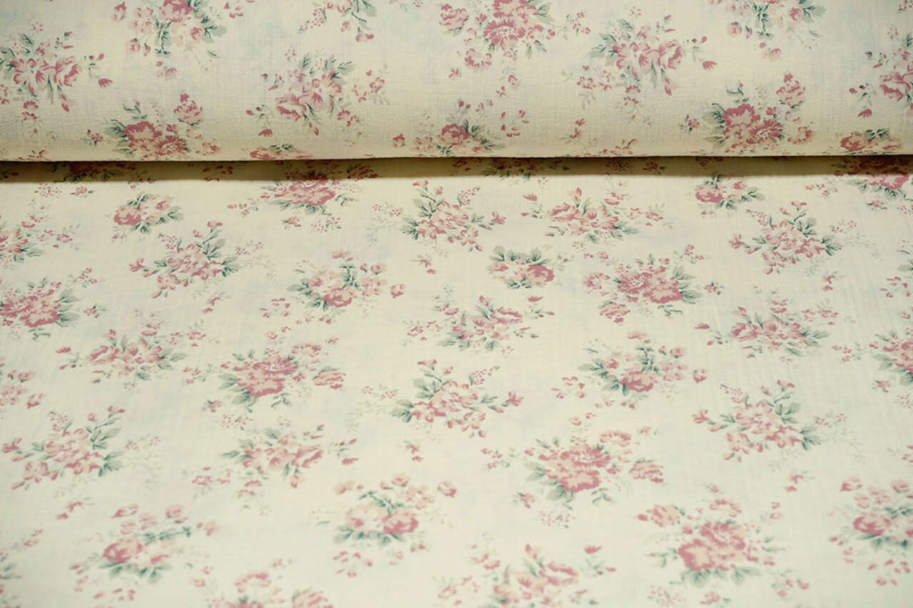 Oeko-Tex® Coton Double Gaze Fleurs Lunora Oeko-Tex® Coton Double Gaze Fleurs Lunora