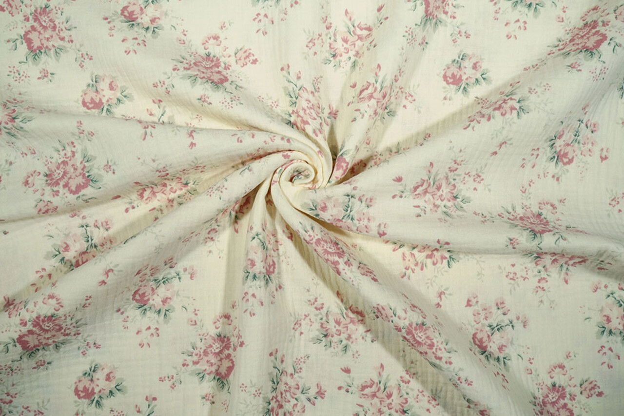 Oeko-Tex® Coton Double Gaze Fleurs Lunora Oeko-Tex® Coton Double Gaze Fleurs Lunora