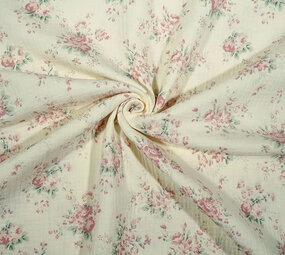 Oeko-Tex®  Baumwoll Musselin Blumen Lunora Oeko-Tex®  Baumwoll Musselin Blumen Lunora