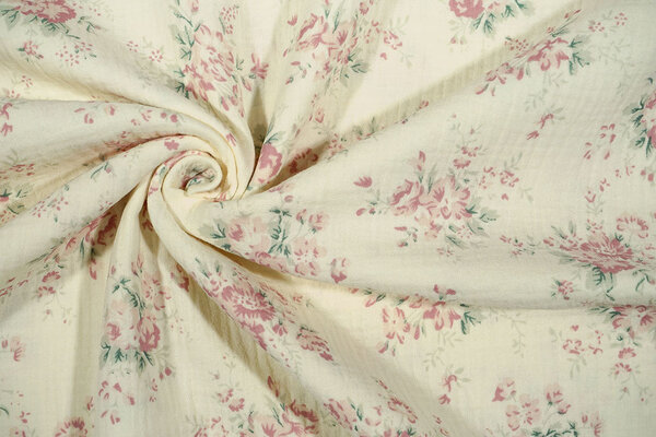 Oeko-Tex® Coton Double Gaze Fleurs Lunora Oeko-Tex® Coton Double Gaze Fleurs Lunora