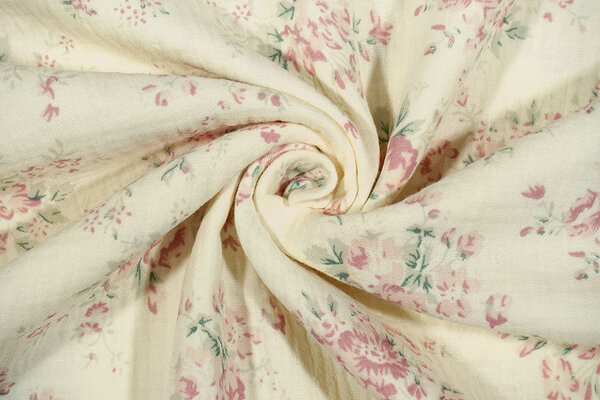 Oeko-Tex®  Baumwoll Musselin Blumen Lunora Oeko-Tex®  Baumwoll Musselin Blumen Lunora