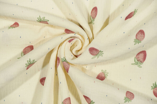 Oeko-Tex®  Double Gauze Strawberries