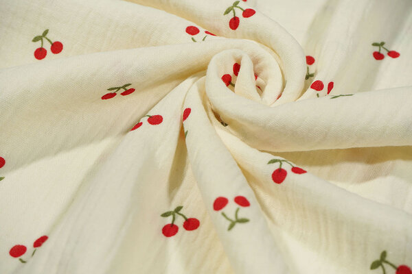 Oeko-Tex®  Baumwoll Musselin Kleine Kirsche
