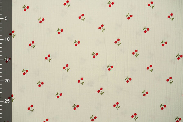 Oeko-Tex®  Baumwoll Musselin Kleine Kirsche
