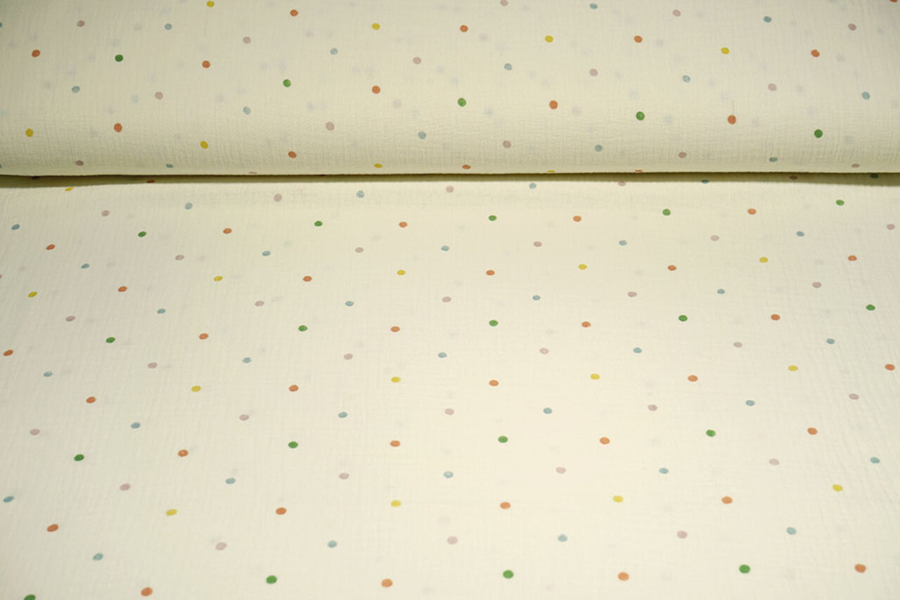 Oeko-Tex® Mussola Pois Multicolore Oeko-Tex® Mussola Pois Multicolore