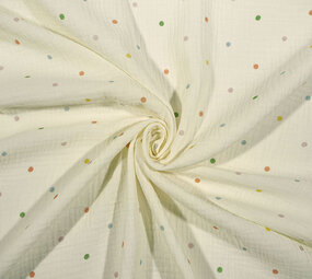 Oeko-Tex®  Double Gauze Dots Multicolor Oeko-Tex®  Double Gauze Dots Multicolor