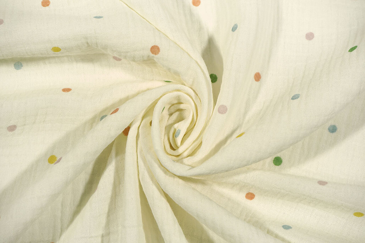 Oeko-Tex® Muselina Lunares Multicolor Oeko-Tex® Muselina Lunares Multicolor