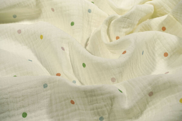 Oeko-Tex®  Double Gauze Dots Multicolor Oeko-Tex®  Double Gauze Dots Multicolor