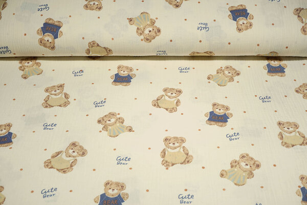 Oeko-Tex® Coton Double Gaze Cute Bear Oeko-Tex® Coton Double Gaze Cute Bear