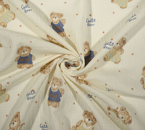 Oeko-Tex® Coton Double Gaze Cute Bear Oeko-Tex® Coton Double Gaze Cute Bear