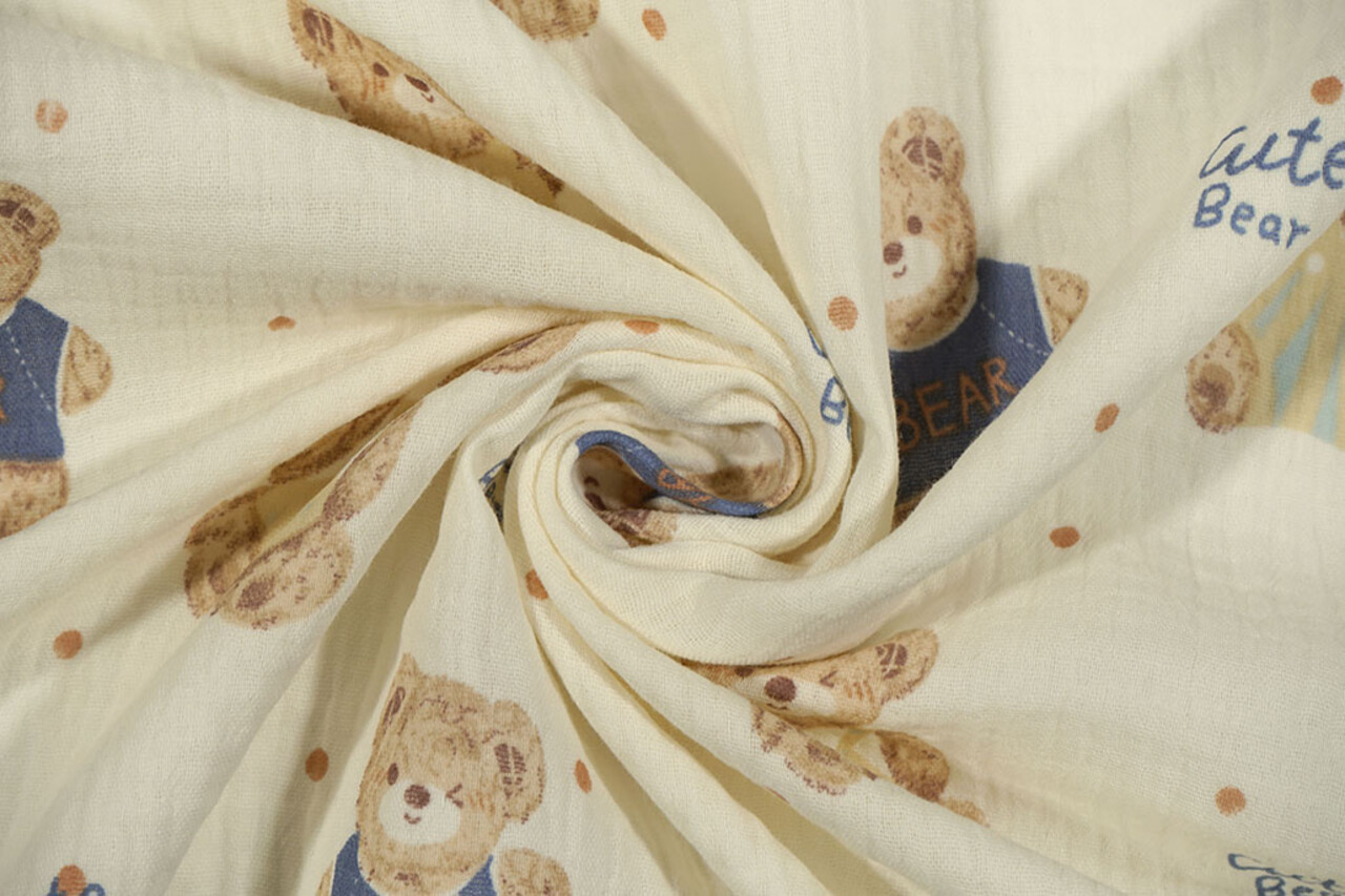 Oeko-Tex®  Baumwoll Musselin Cute Bear Oeko-Tex®  Baumwoll Musselin Cute Bear