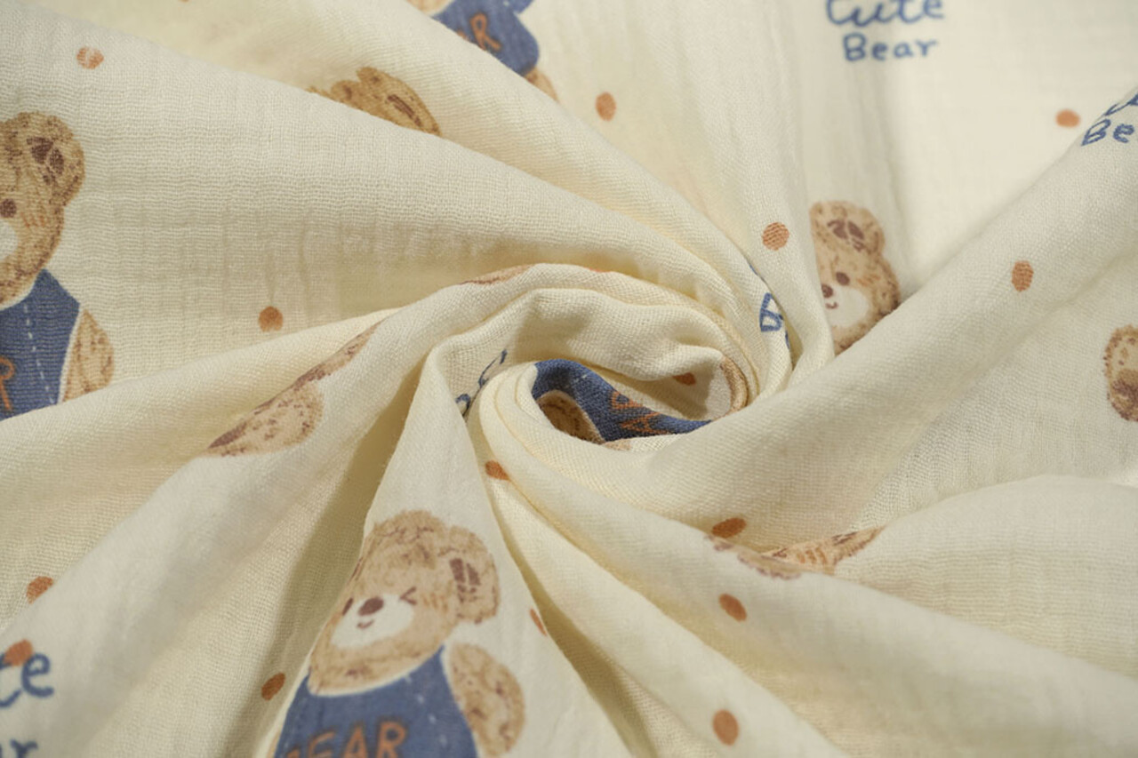 Oeko-Tex®  Baumwoll Musselin Cute Bear Oeko-Tex®  Baumwoll Musselin Cute Bear