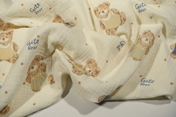 Oeko-Tex® Coton Double Gaze Cute Bear Oeko-Tex® Coton Double Gaze Cute Bear