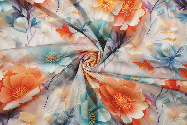 100 % Viscose Blossanya Fleurs