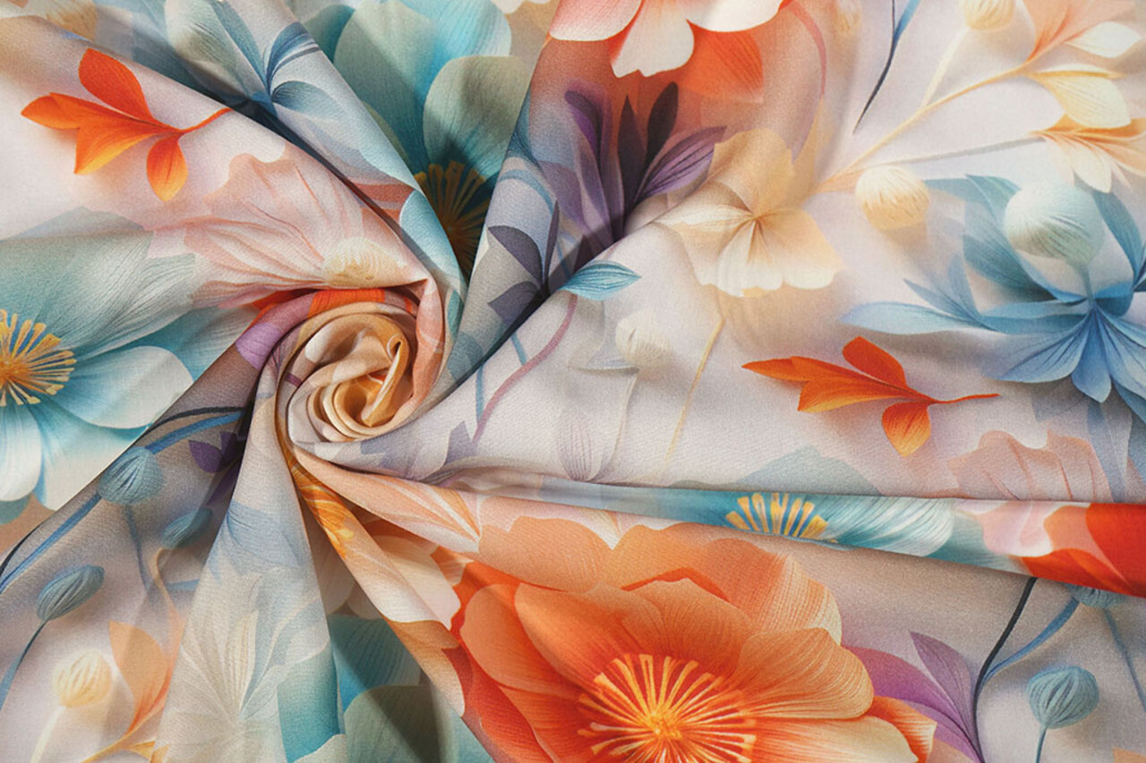 100 % Viscose Blossanya Fleurs