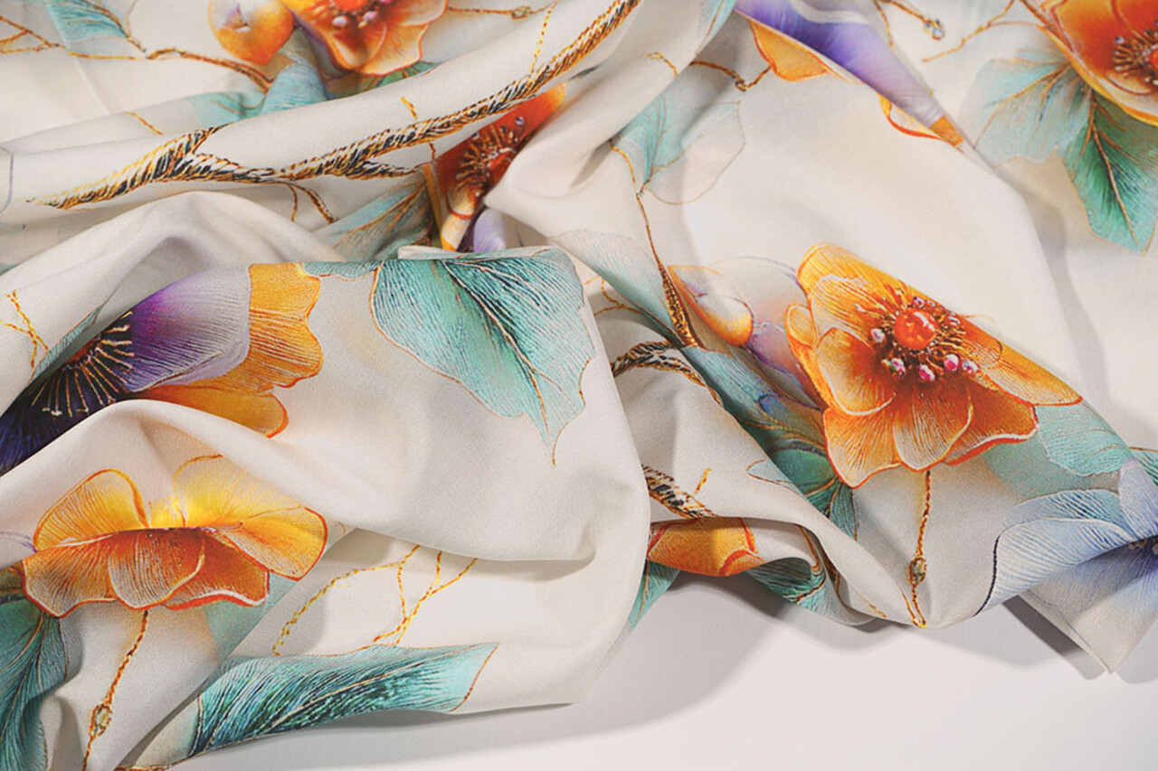 100% Viscose Elonella Bloemen