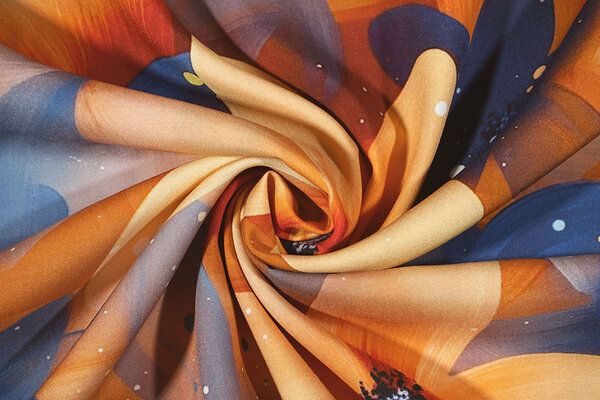 100% Viscose Fiorange Bloemen 100% Viscose Fiorange Bloemen