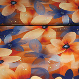 100% Viscose Fiorange Bloemen 100% Viscose Fiorange Bloemen