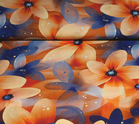 100% Viskose Fiorange Blumen