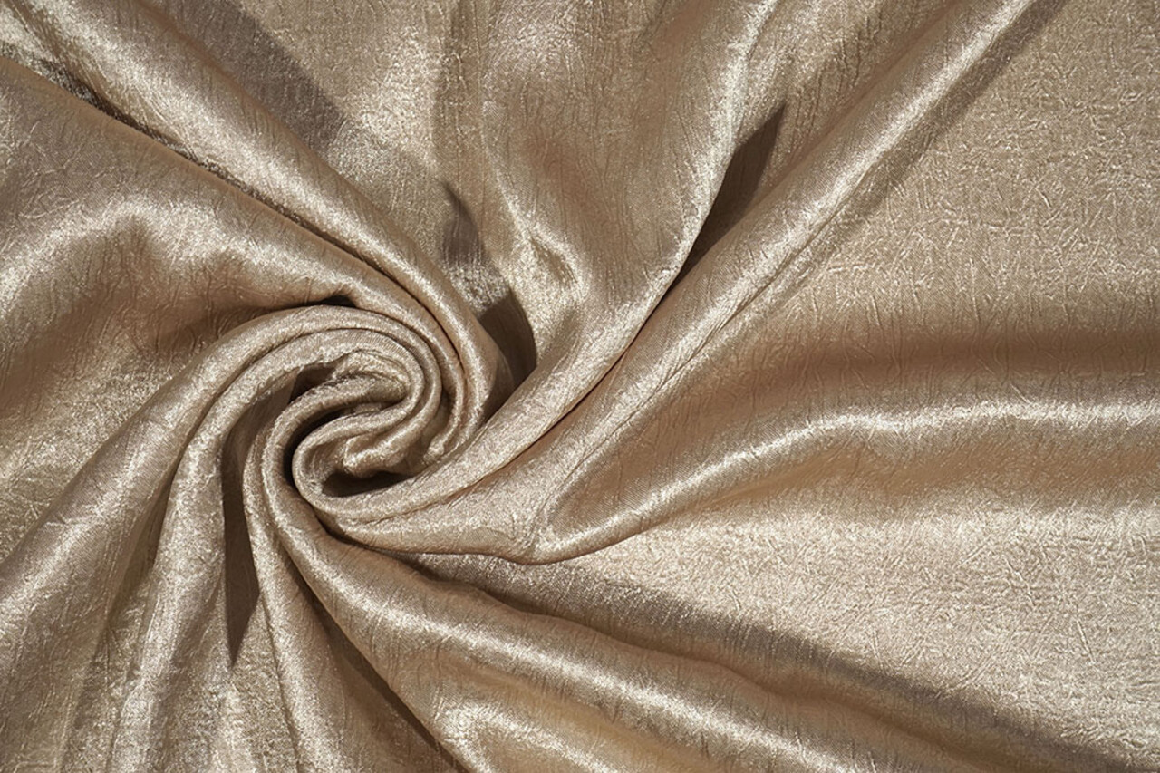Crêpe Froissé Satin Taupe Clair
